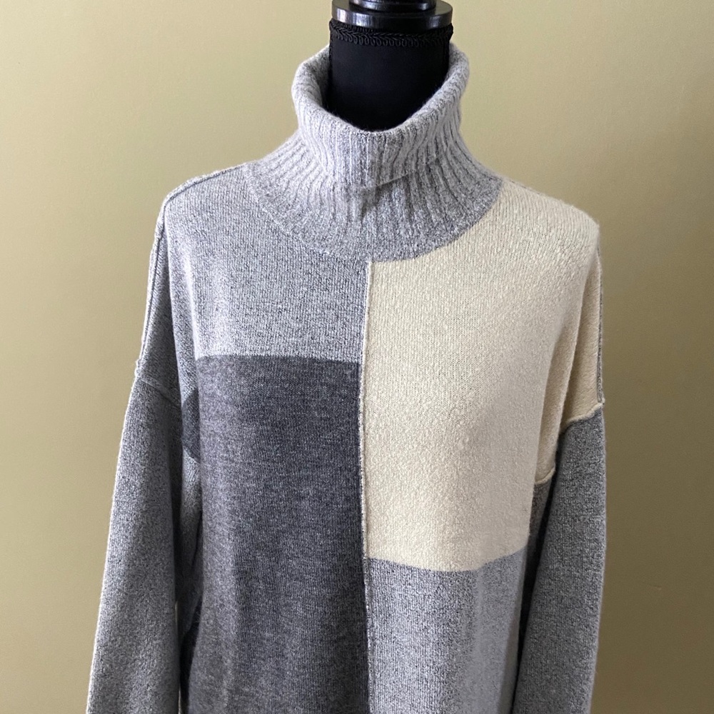 Grey and cream oversized sweater